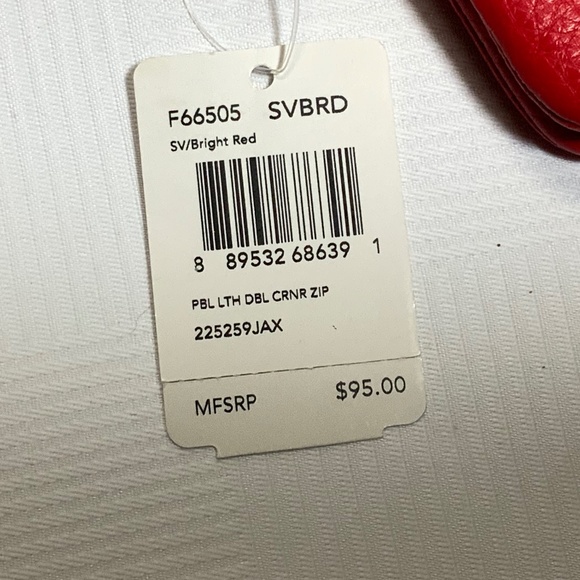 NWT - Bright Red Coach Leather Wristlet - Picture 8 of 8